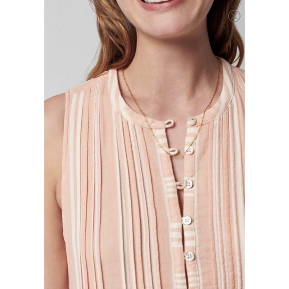 FAHERTY | Isha Organic Cotton Striped Sleeveless Casual with Pockets Dress XXL - Picture 2 of 8